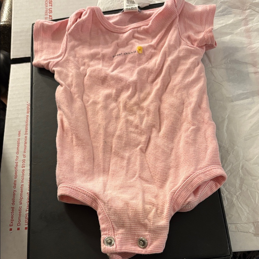 Carter's Pink striped Bodysuit 3 months